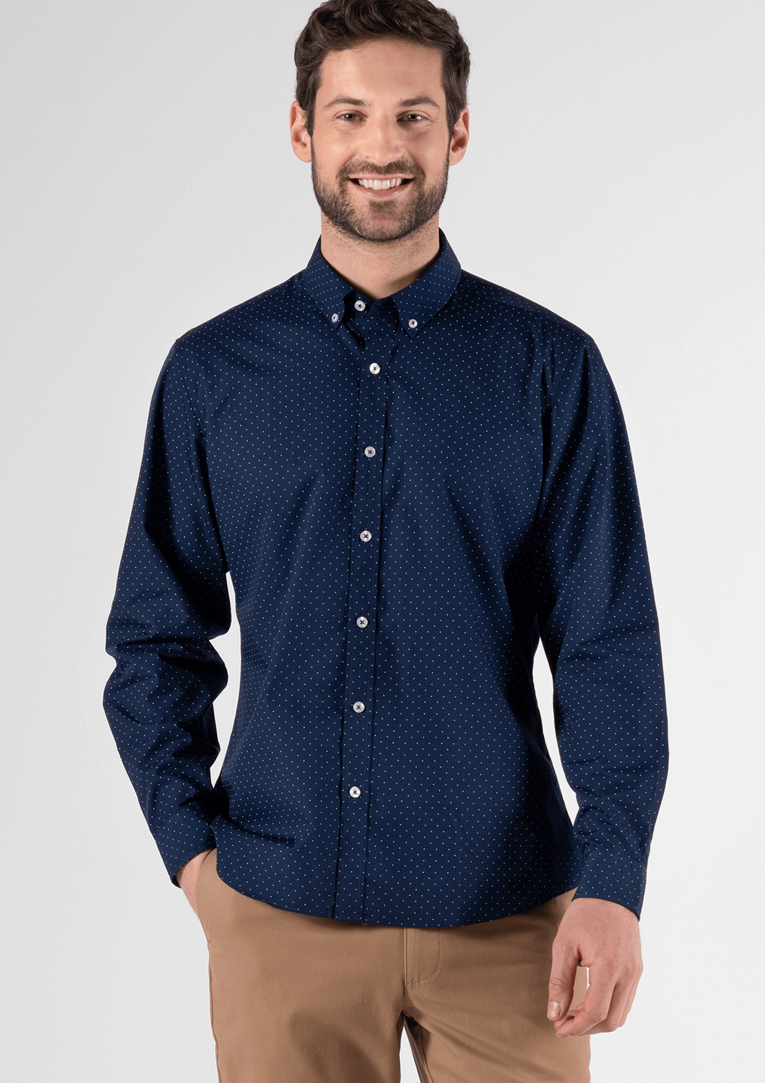 Chicago Men's Long Sleeve Shirt - navy/white