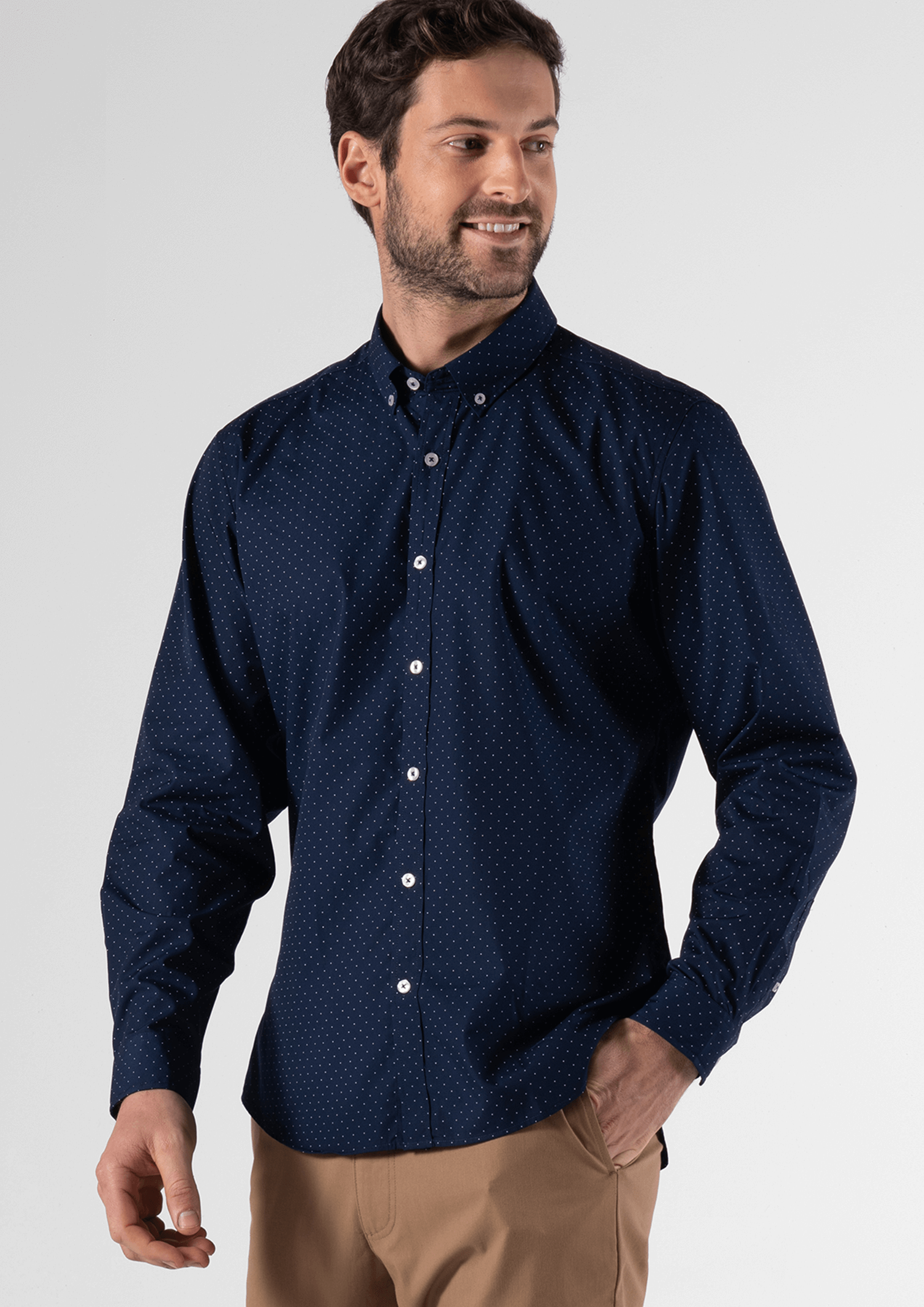 Chicago Men's Long Sleeve Shirt - navy/white