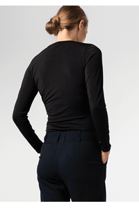 Brighton Long Sleeve Crossover Top - black