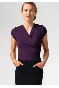Brighton Short Sleeve Crossover Top - purple