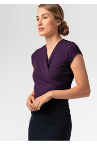 Brighton Short Sleeve Crossover Top - purple