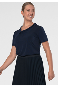 Athens Cowl Neck Top - navy