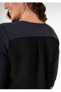 Chelsea V Neck Top - charcoal/black