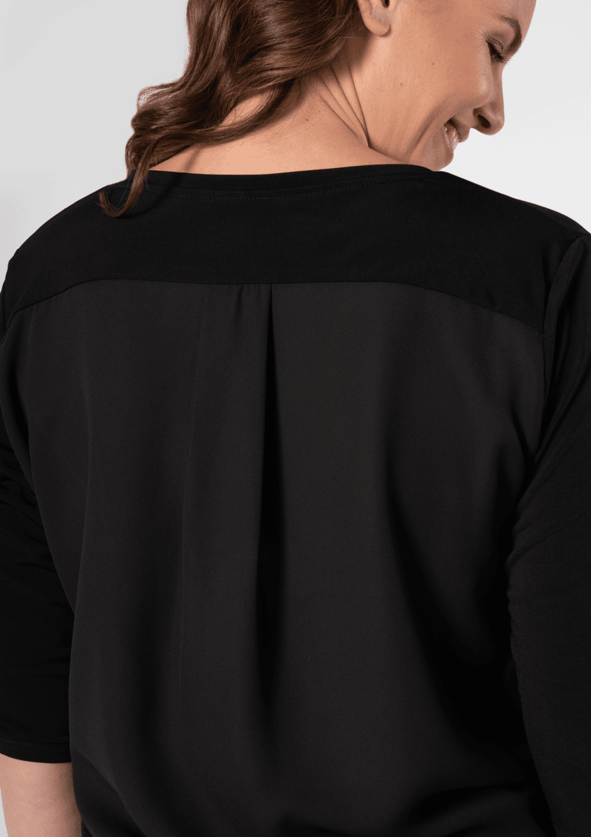 Chelsea V Neck Top - black