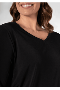 Chelsea V Neck Top - black