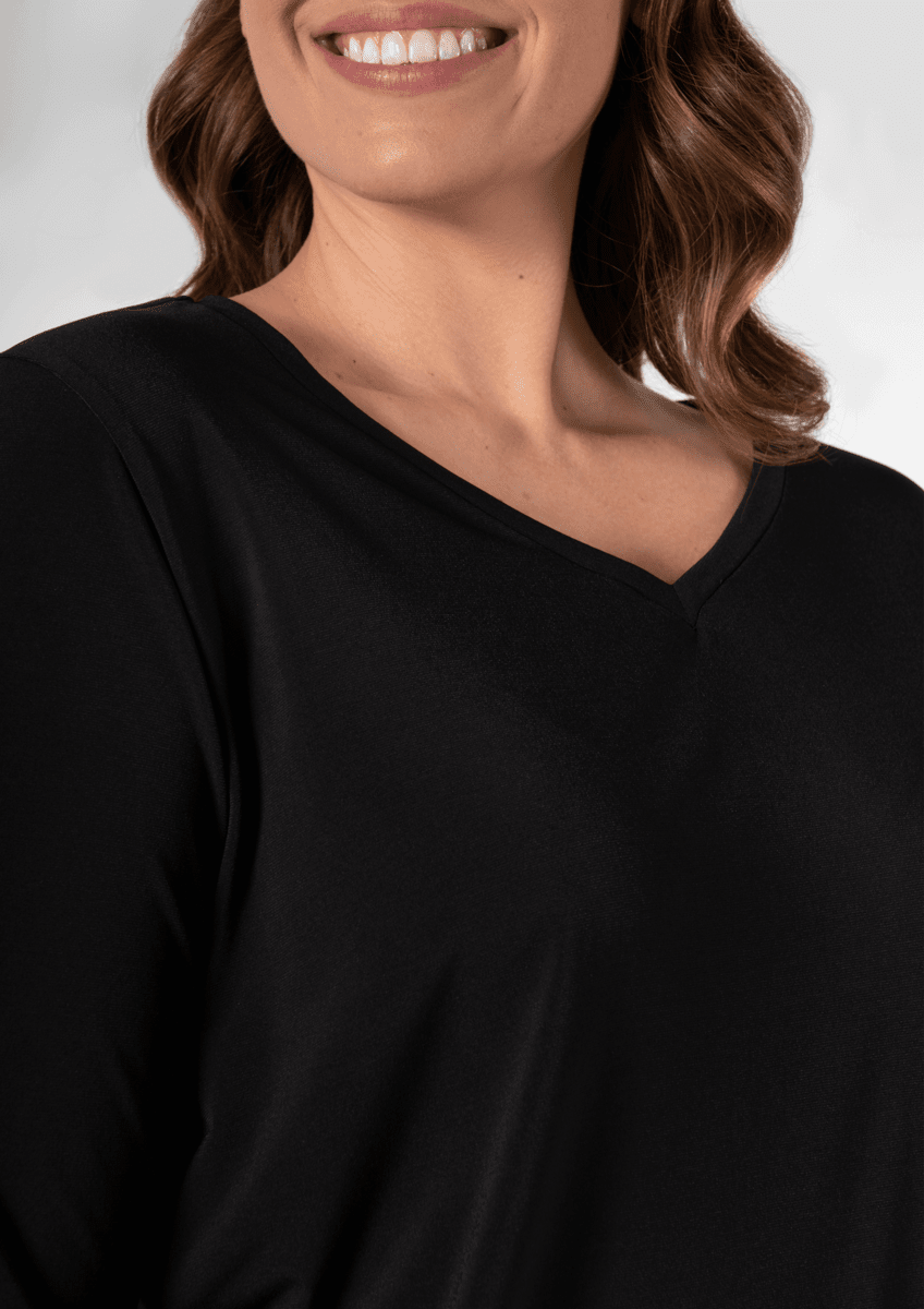 Chelsea V Neck Top - black