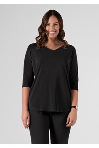 Chelsea V Neck Top - black