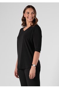 Chelsea V Neck Top - black