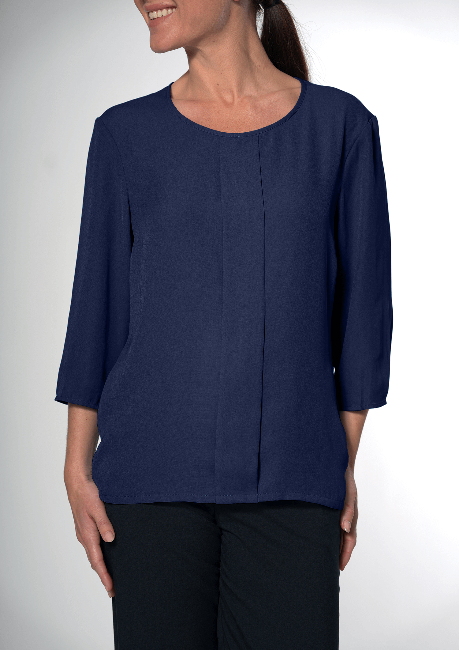 Santiago 3/4 Sleeve Top - dark navy