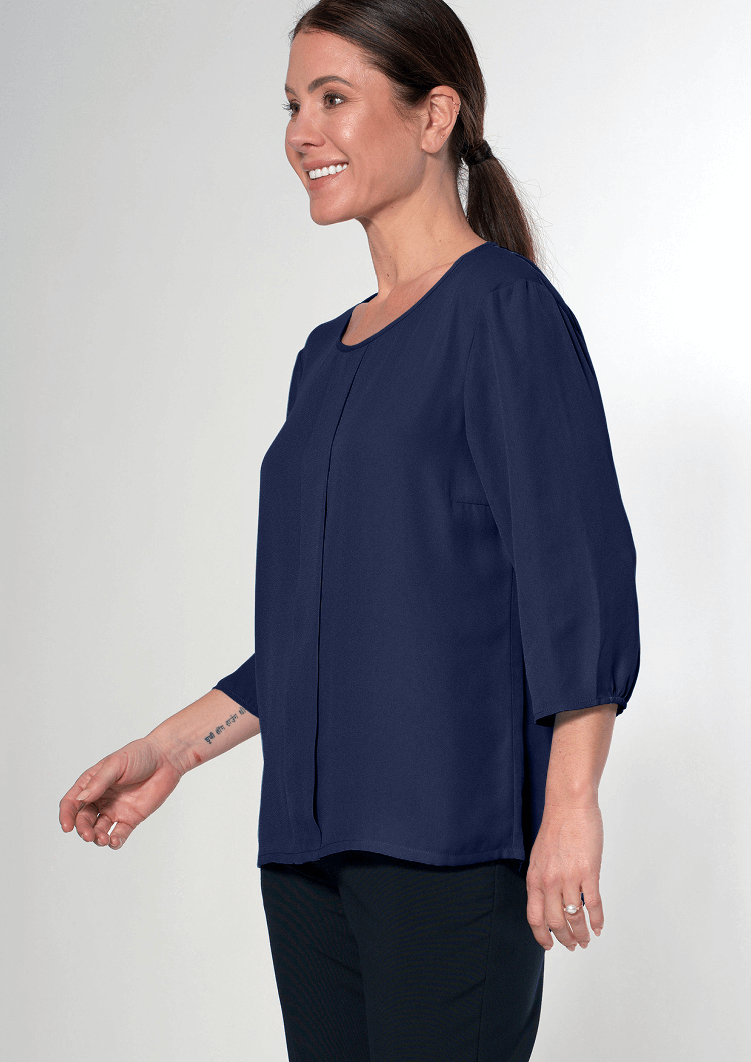 Santiago 3/4 Sleeve Top - dark navy