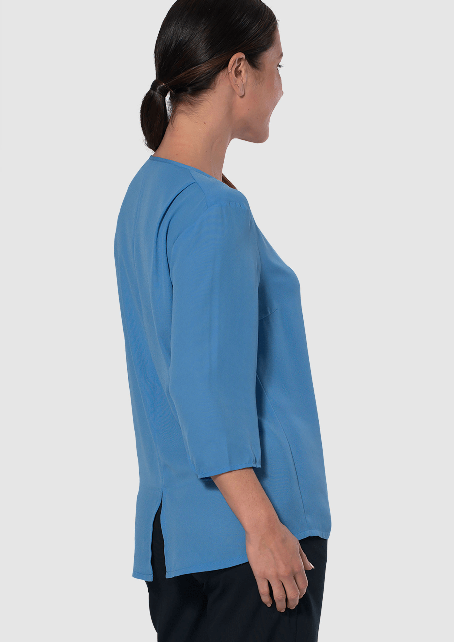 Santiago 3/4 Sleeve Top - mid blue