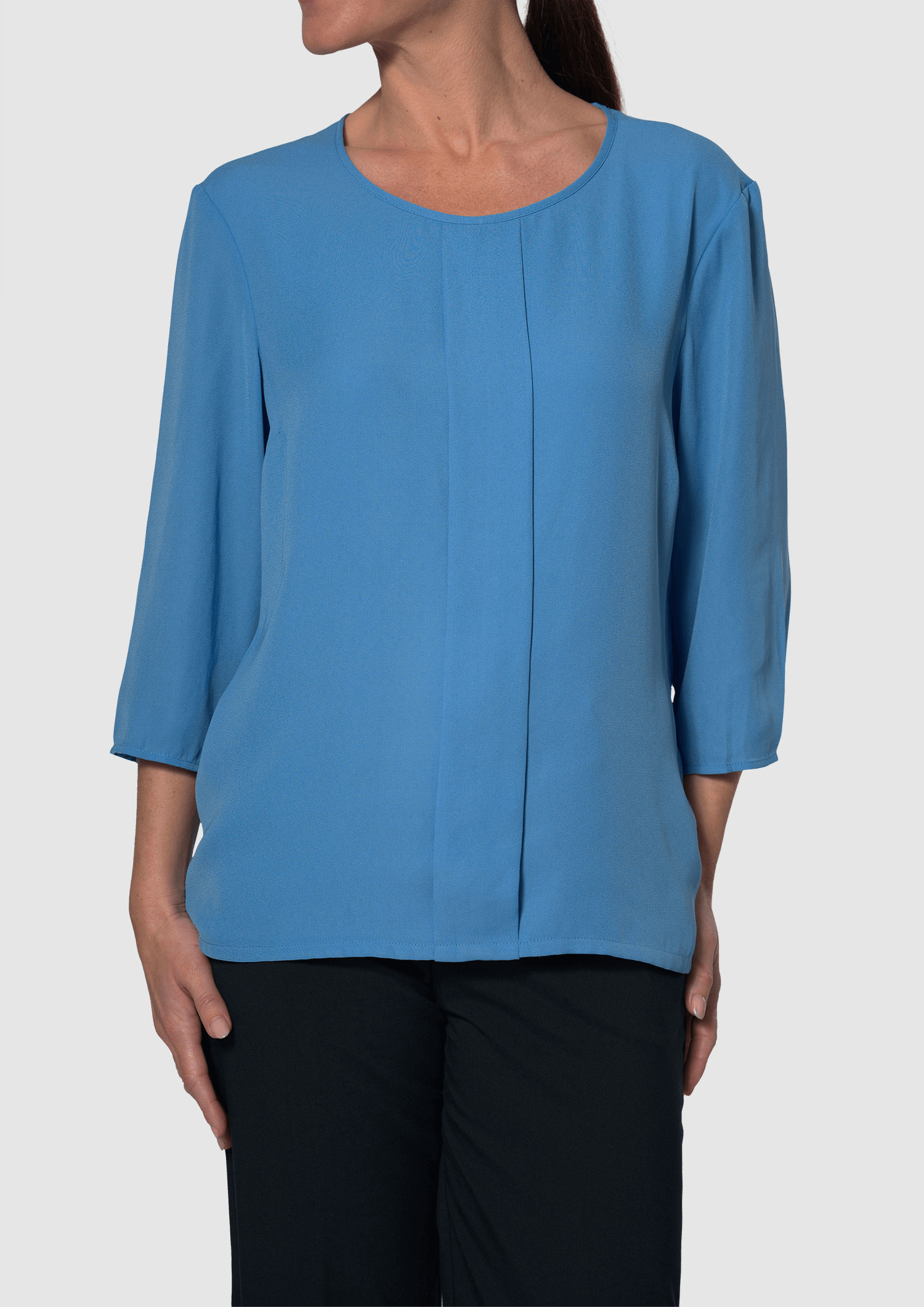 Santiago 3/4 Sleeve Top - mid blue