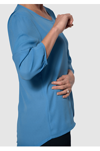 Santiago 3/4 Sleeve Top - mid blue
