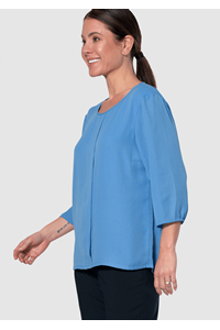 Santiago 3/4 Sleeve Top - mid blue