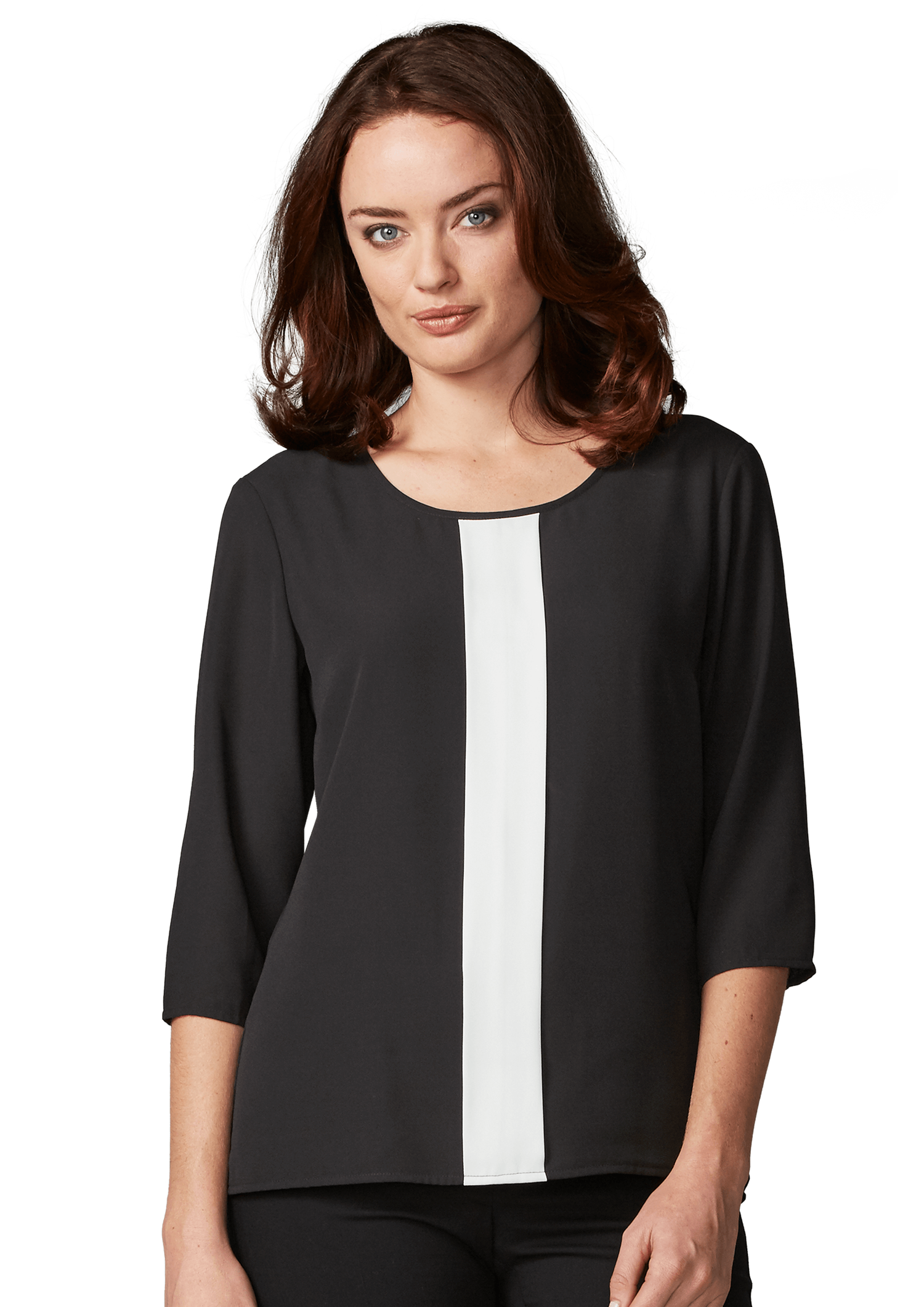 Santiago 3/4 Sleeve Top - black/ivory