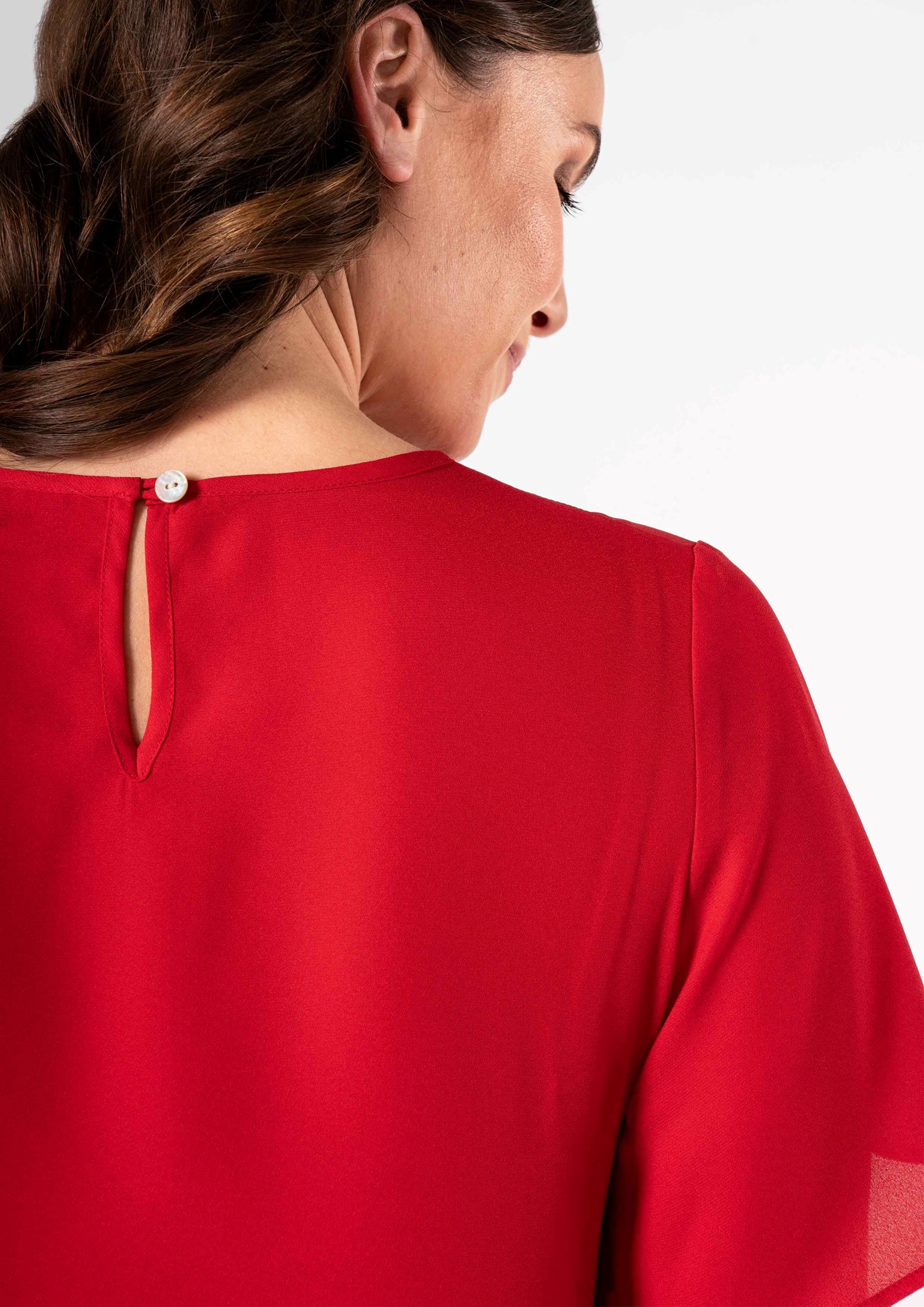 Monaco Bell Sleeve Top - scarlet