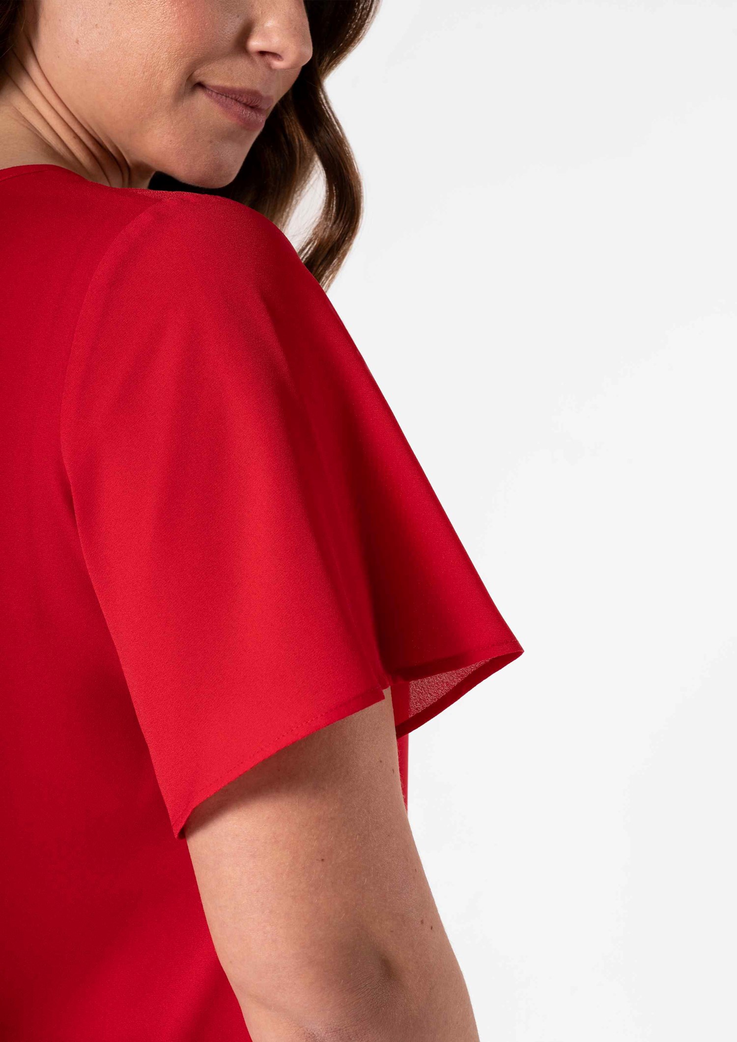 Monaco Bell Sleeve Top - scarlet