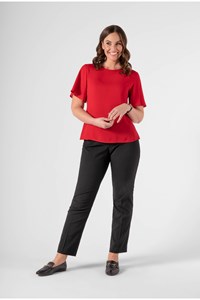 Monaco Bell Sleeve Top - scarlet
