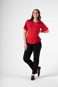 Monaco Bell Sleeve Top - scarlet