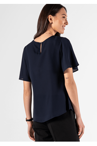 Monaco Bell Sleeve Top - dark navy