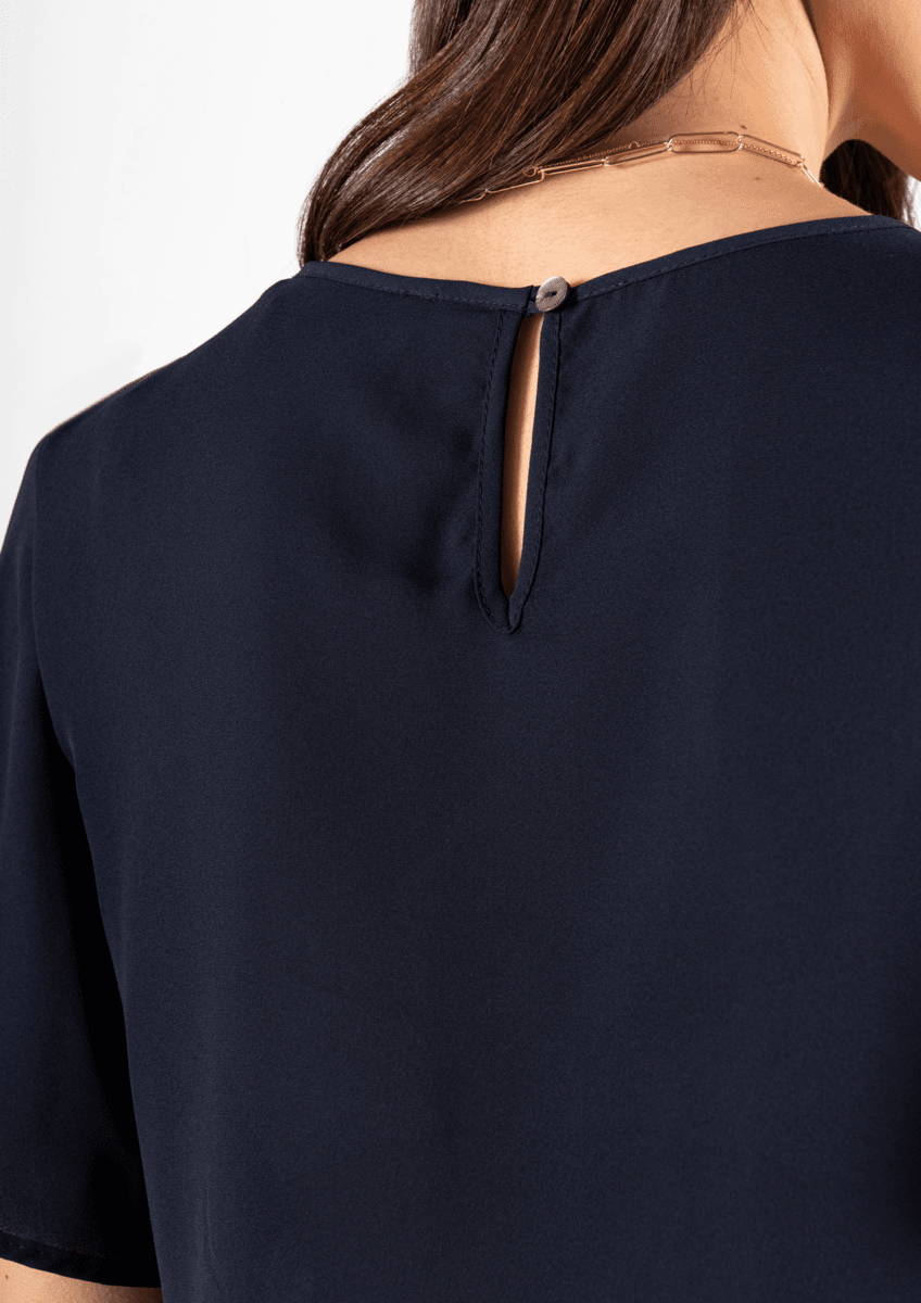 Monaco Bell Sleeve Top - dark navy