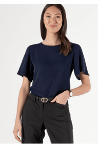 Monaco Bell Sleeve Top - dark navy