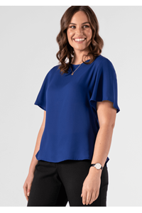 Monaco Bell Sleeve Top - cobalt