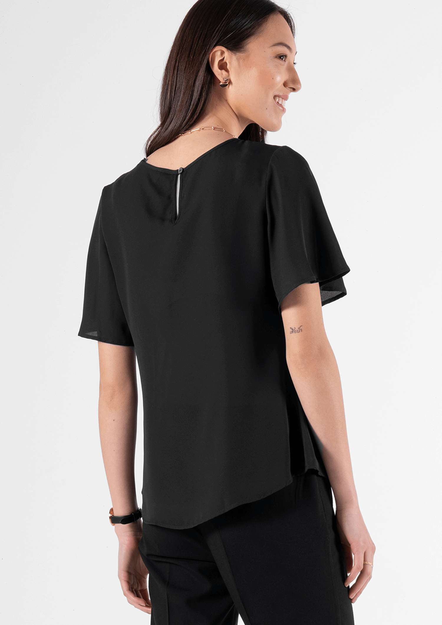 Monaco Bell Sleeve Top - black