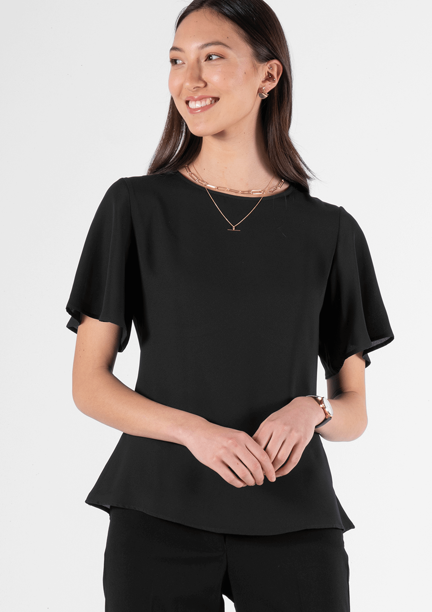 Monaco Bell Sleeve Top - black