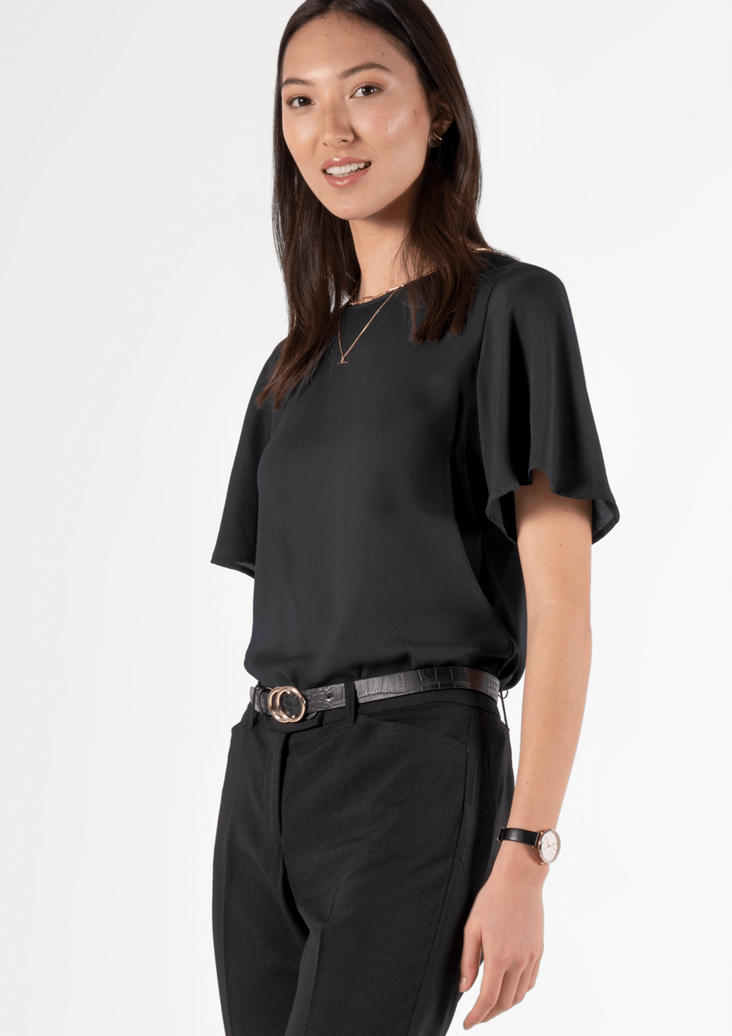 Monaco Bell Sleeve Top - black