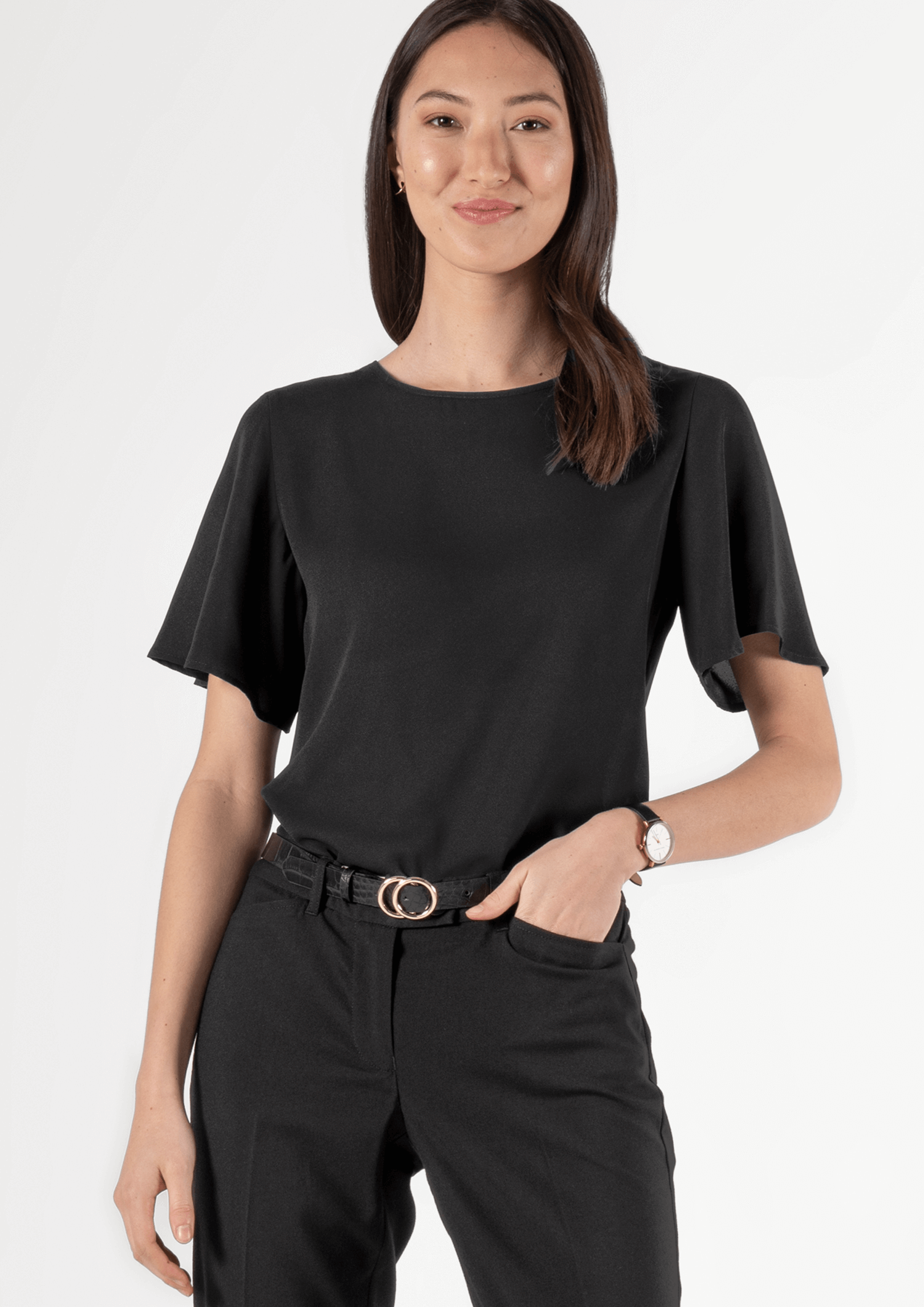 Monaco Bell Sleeve Top - black