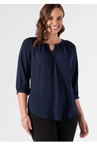 Florence 3/4 Sleeve Top - dark navy