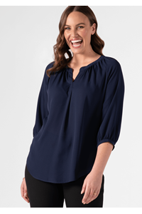 Florence 3/4 Sleeve Top - dark navy