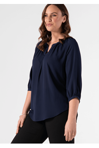 Florence 3/4 Sleeve Top - dark navy