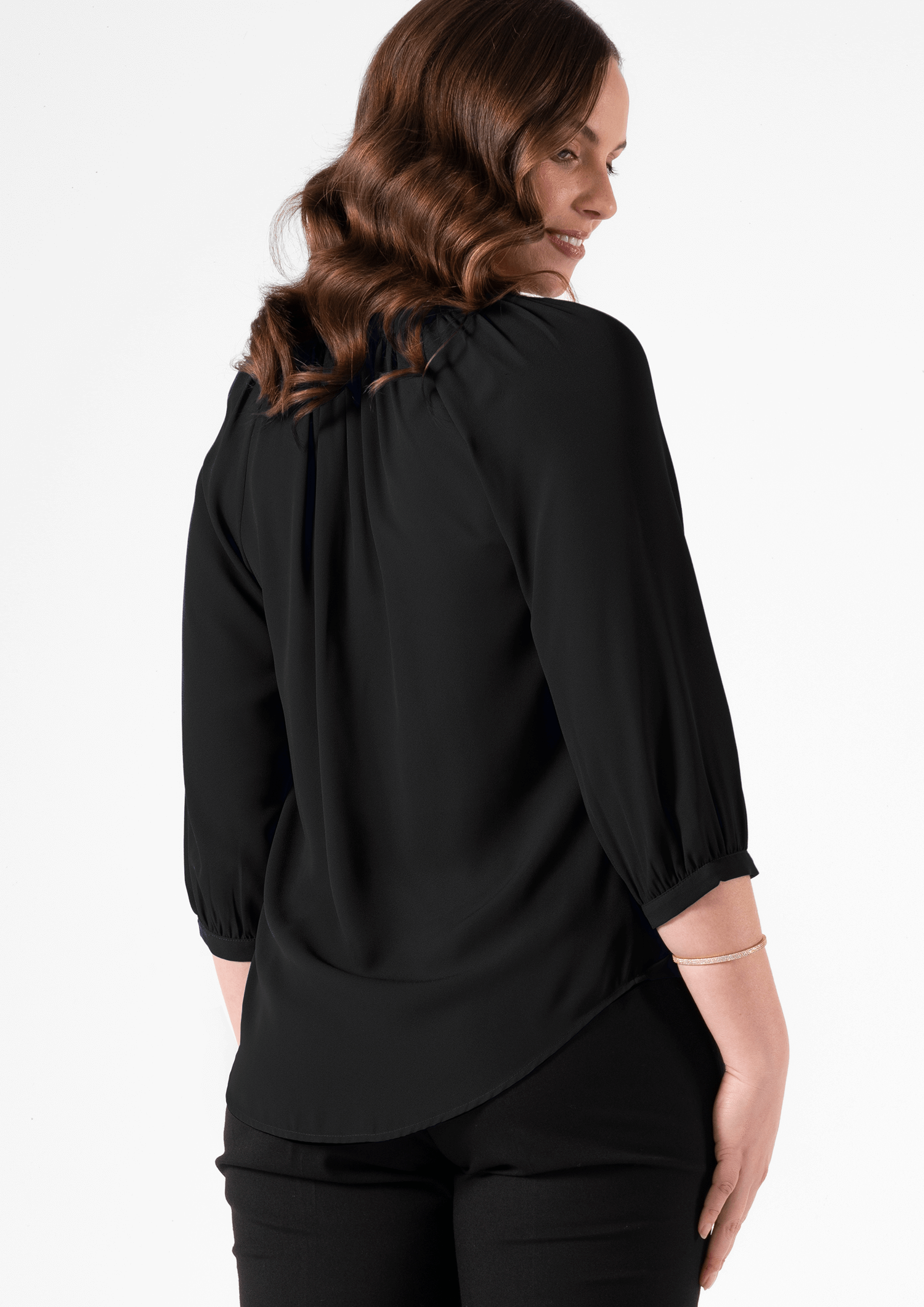 Florence 3/4 Sleeve Top - black