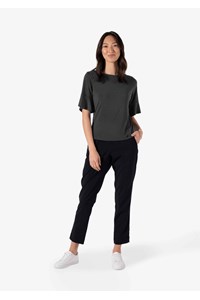 Roma Frill Sleeve Top - charcoal