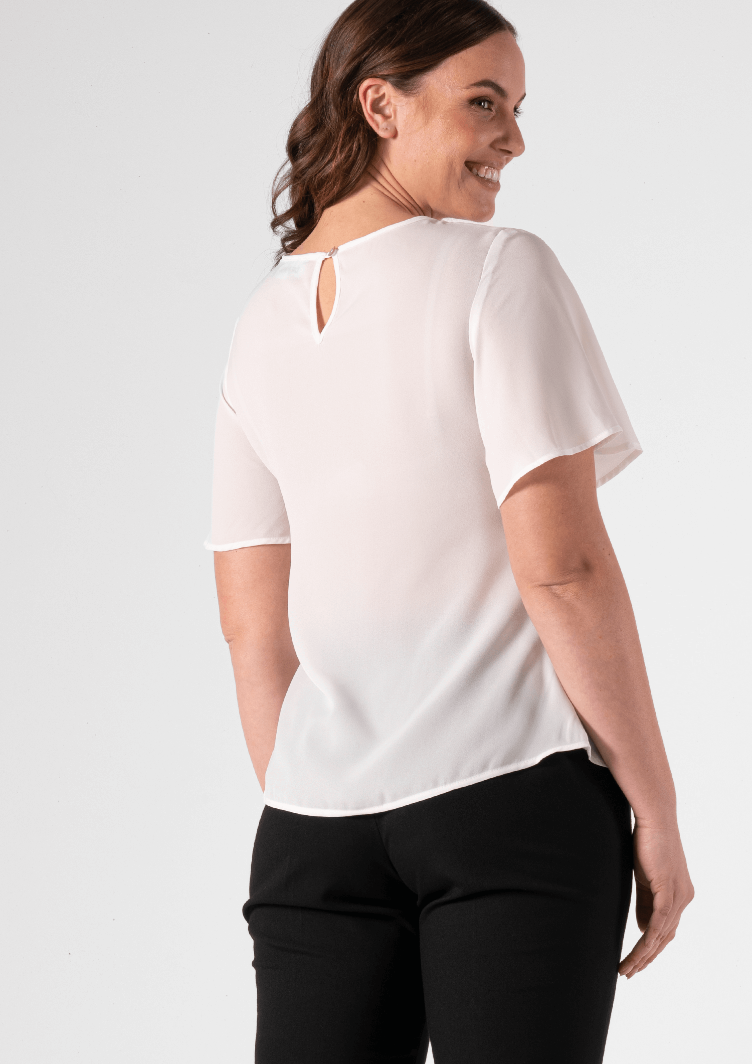 Monaco Bell Sleeve Top - ivory