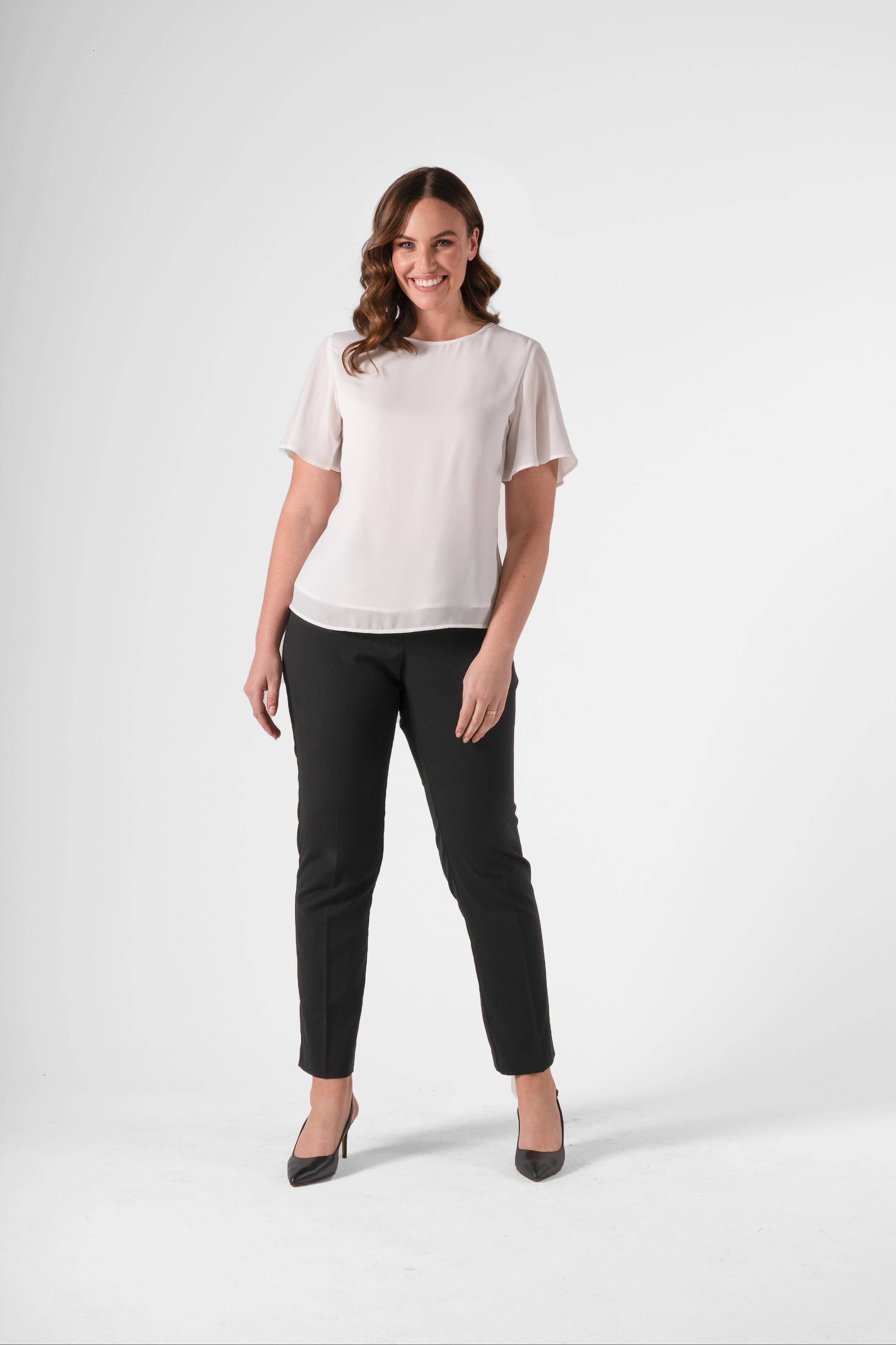 Gorgeous Womens Ivory Bell Sleeve Top 
