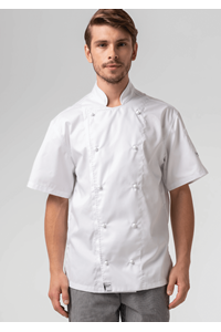 Classic Short Sleeve Chef Jacket - white