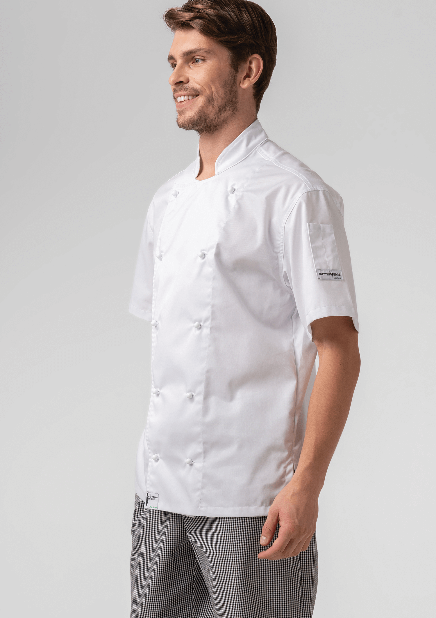 Classic Short Sleeve Chef Jacket - white