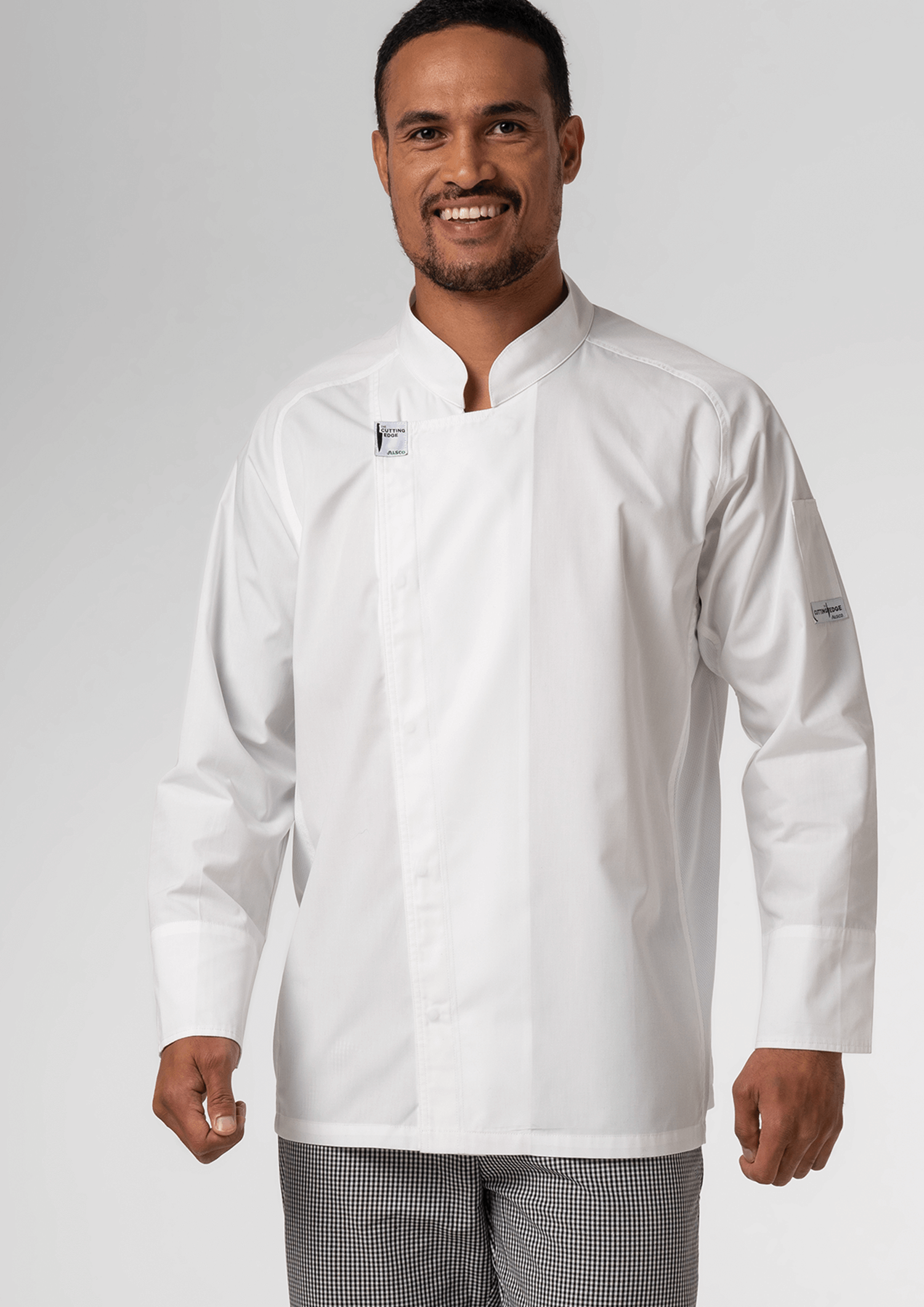 Contemporary Long Sleeve Chef Jacket - white