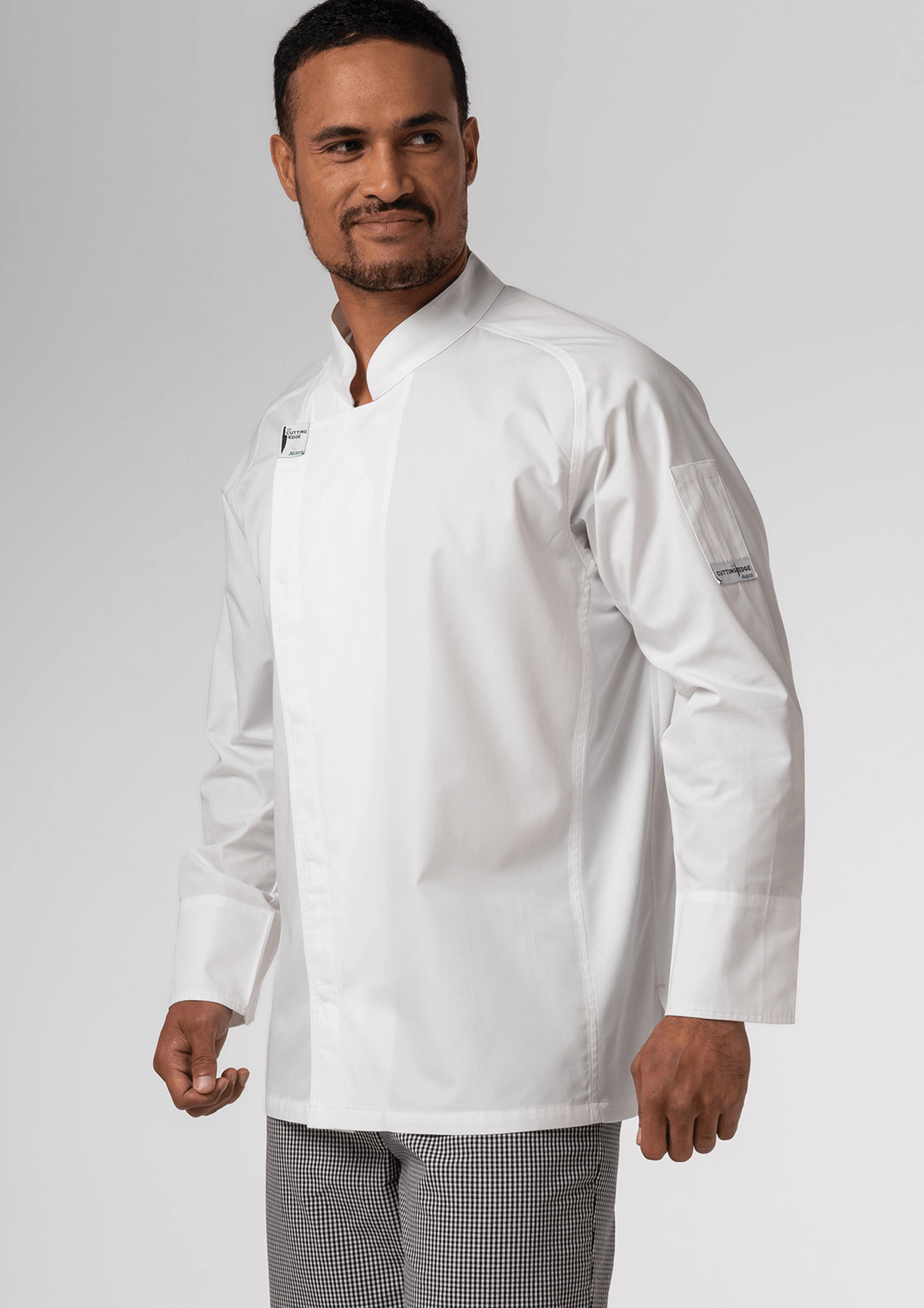 Contemporary Long Sleeve Chef Jacket - white