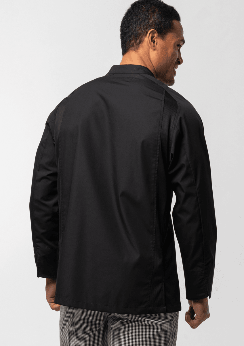 Contemporary Long Sleeve Chef Jacket - black