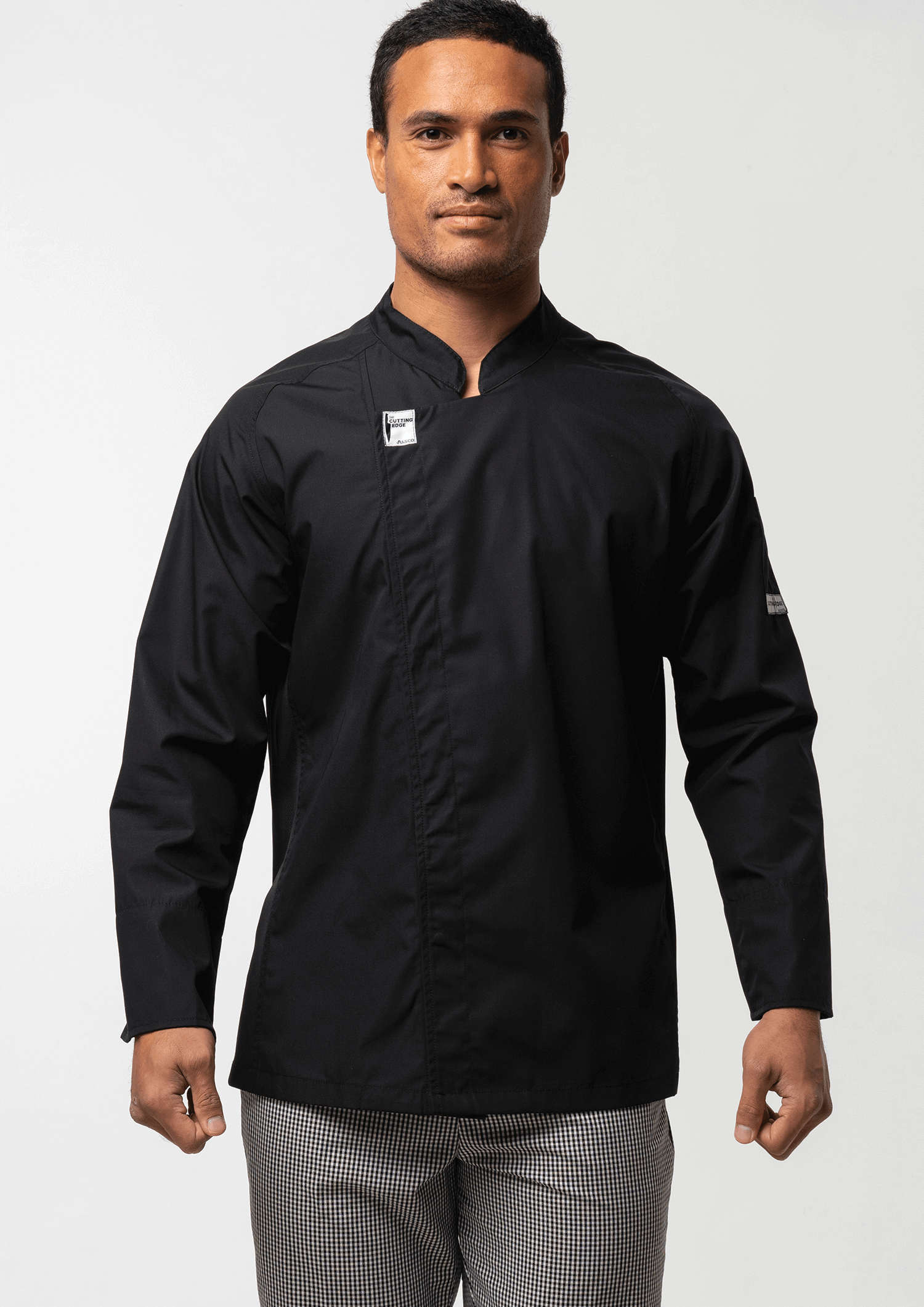 Contemporary Long Sleeve Chef Jacket - black