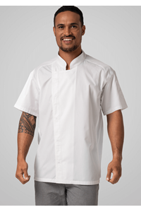 Contemporary Short Sleeve Chef Jacket - white