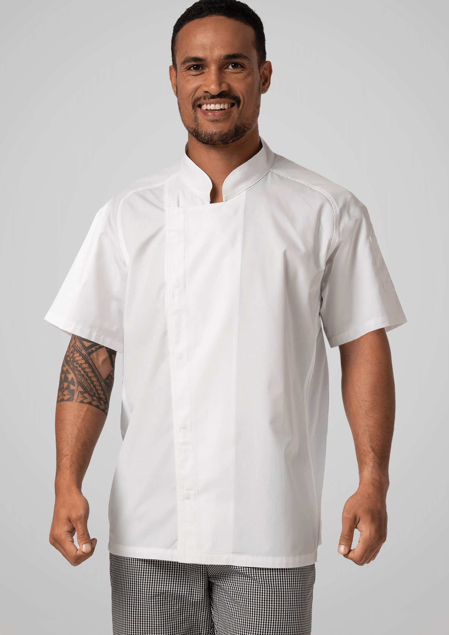 Contemporary Short Sleeve Chef Jacket - white