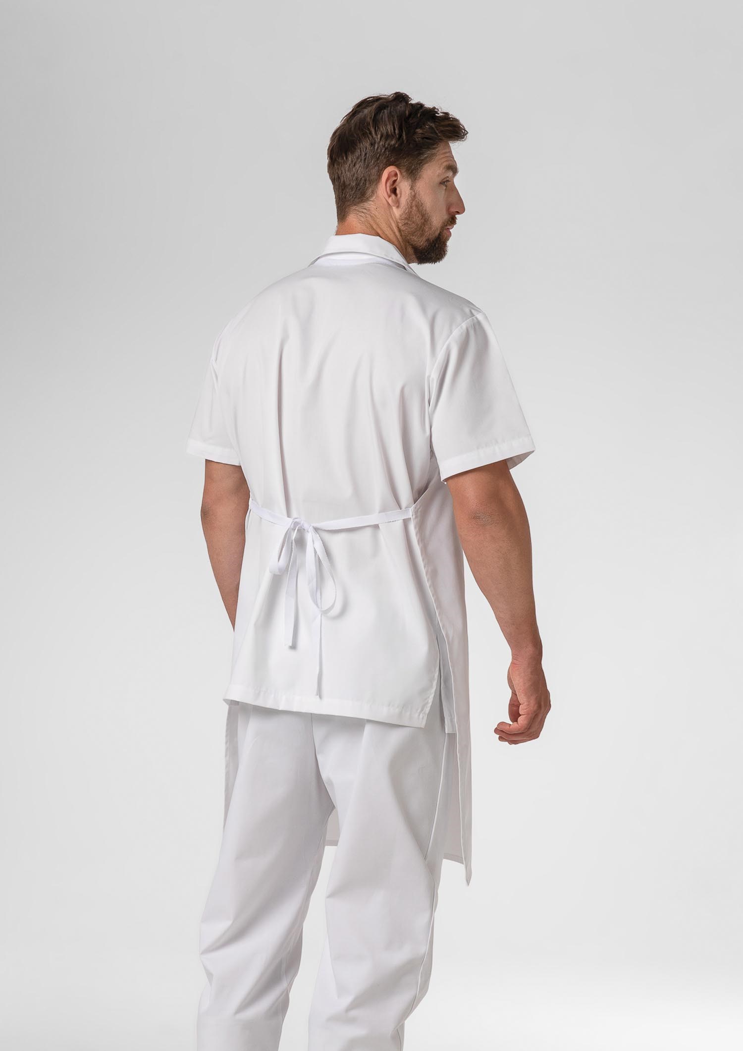 Deane Cotton Bib Apron - white