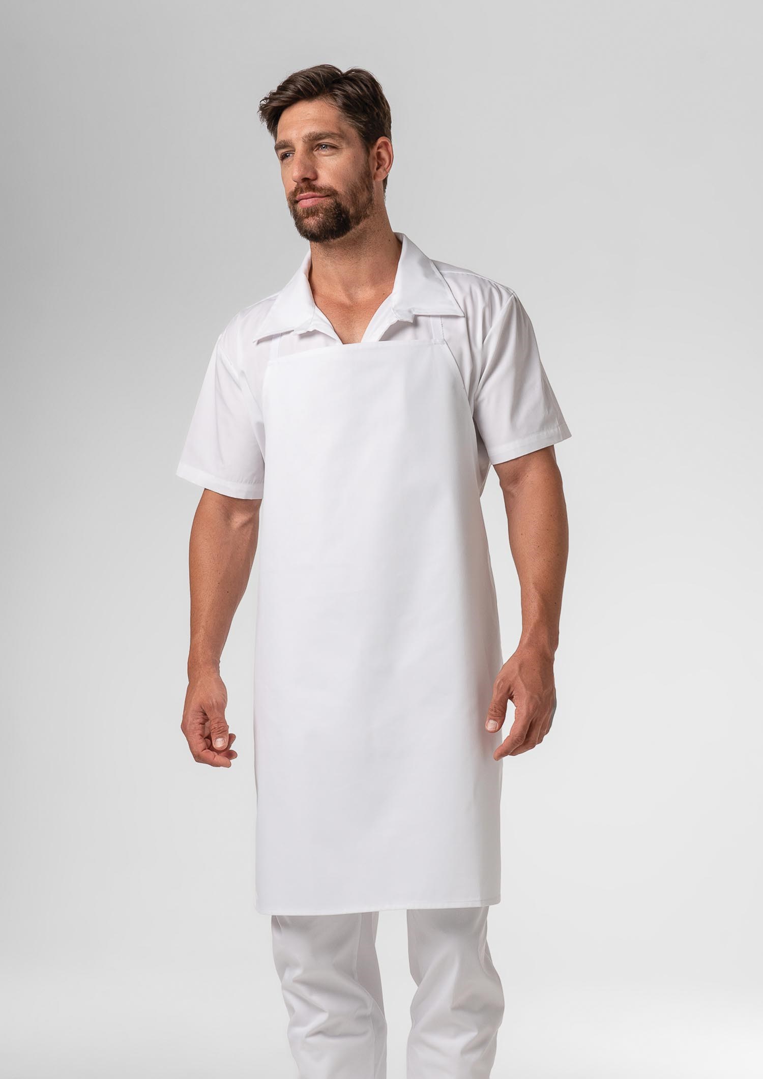 Deane Cotton Bib Apron - white