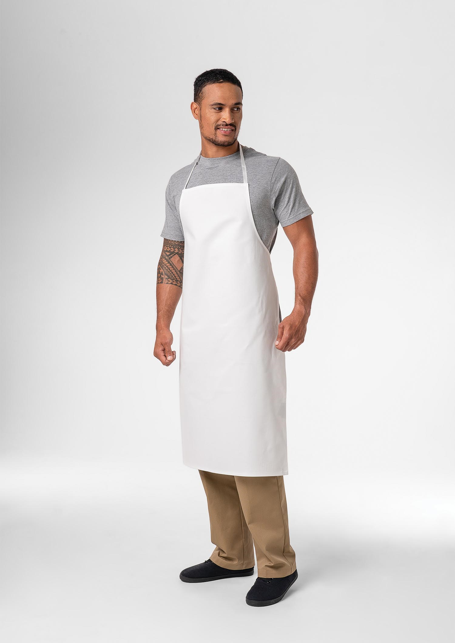 Deane Cotton Bib Apron - white