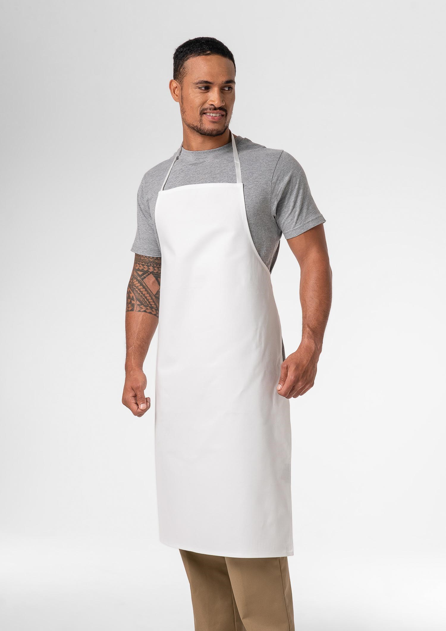 Deane Cotton Bib Apron - white